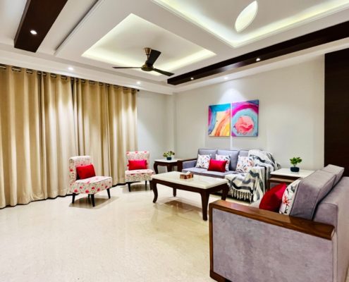 Essel serviced apartments Gurgaon with perfect living room for comfortable stay.